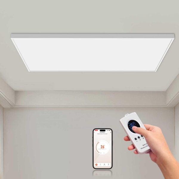 1000W Energiezuinige Verwarming Met Plafond met Slimme Afstandsbediening, Energiezuinige Infrarood Wandverwarming - Wi-Fi App Bediening met Afstandsbediening -TÜV
