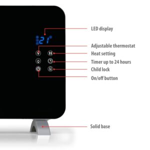 alpina Elektrische Infrarood Verwarming 2000W – Paneelverwarming Elektrisch met Instelbare Thermostaat en 24u Timer – Infrarood Paneel Voor Ruimtes 10-20 m² – Paneel Verwarming...