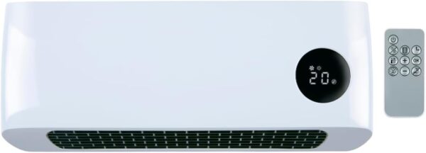 alpina Elektrische Ventilator en Verwarming - Ventilatorkachel 1000-2000W - Wandventilator met Timer en Afstandsbediening - Convectorkachel voor Wandmontage met Instelbare...