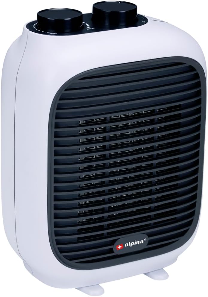 alpina Ventilatorkachel 1500W – Elektrische Kachel met Warme en Koude Lucht – Compacte Mini Heater met Handvat als Bijverwarming – Kachelventilator Voor Ruimtes van 10–15 m² – Wit alpina Ventilatorkachel 1500W – Elektrische Kachel met Warme en Koude Lucht – Compacte Mini Heater met Handvat als Bijverwarming – Kachelventilator Voor Ruimtes van 10–15 m² – Wit
