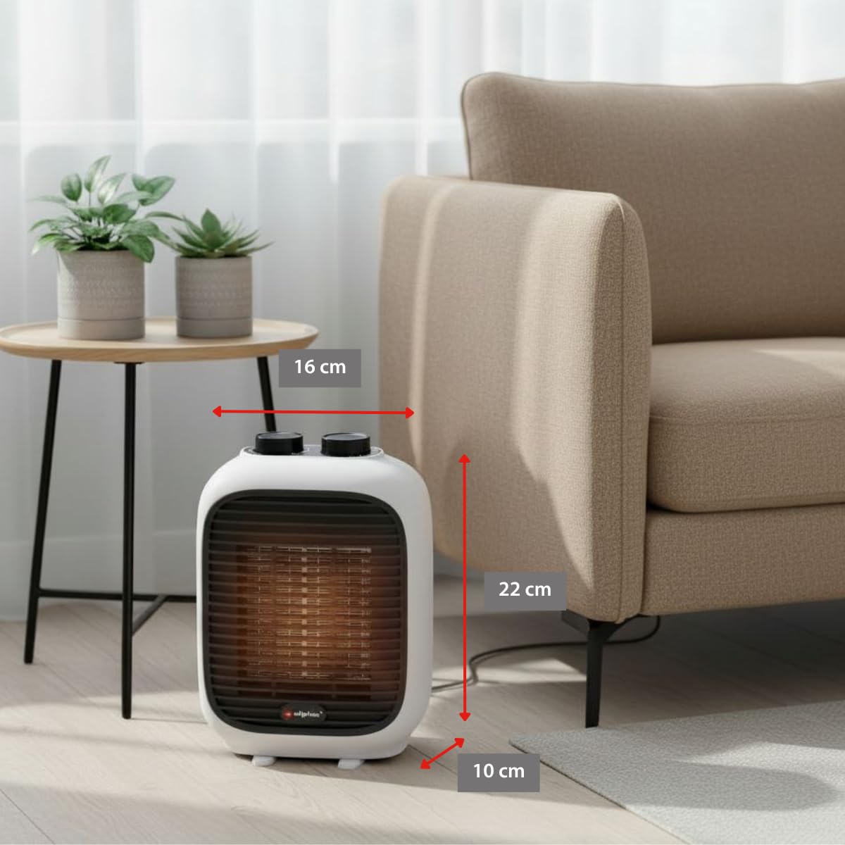 alpina Ventilatorkachel 1500W – Elektrische Kachel met Warme en Koude Lucht – Compacte Mini Heater met Handvat als Bijverwarming – Kachelventilator Voor Ruimtes van 10–15 m² – Wit alpina Ventilatorkachel 1500W – Elektrische Kachel met Warme en Koude Lucht – Compacte Mini Heater met Handvat als Bijverwarming – Kachelventilator Voor Ruimtes van 10–15 m² – Wit