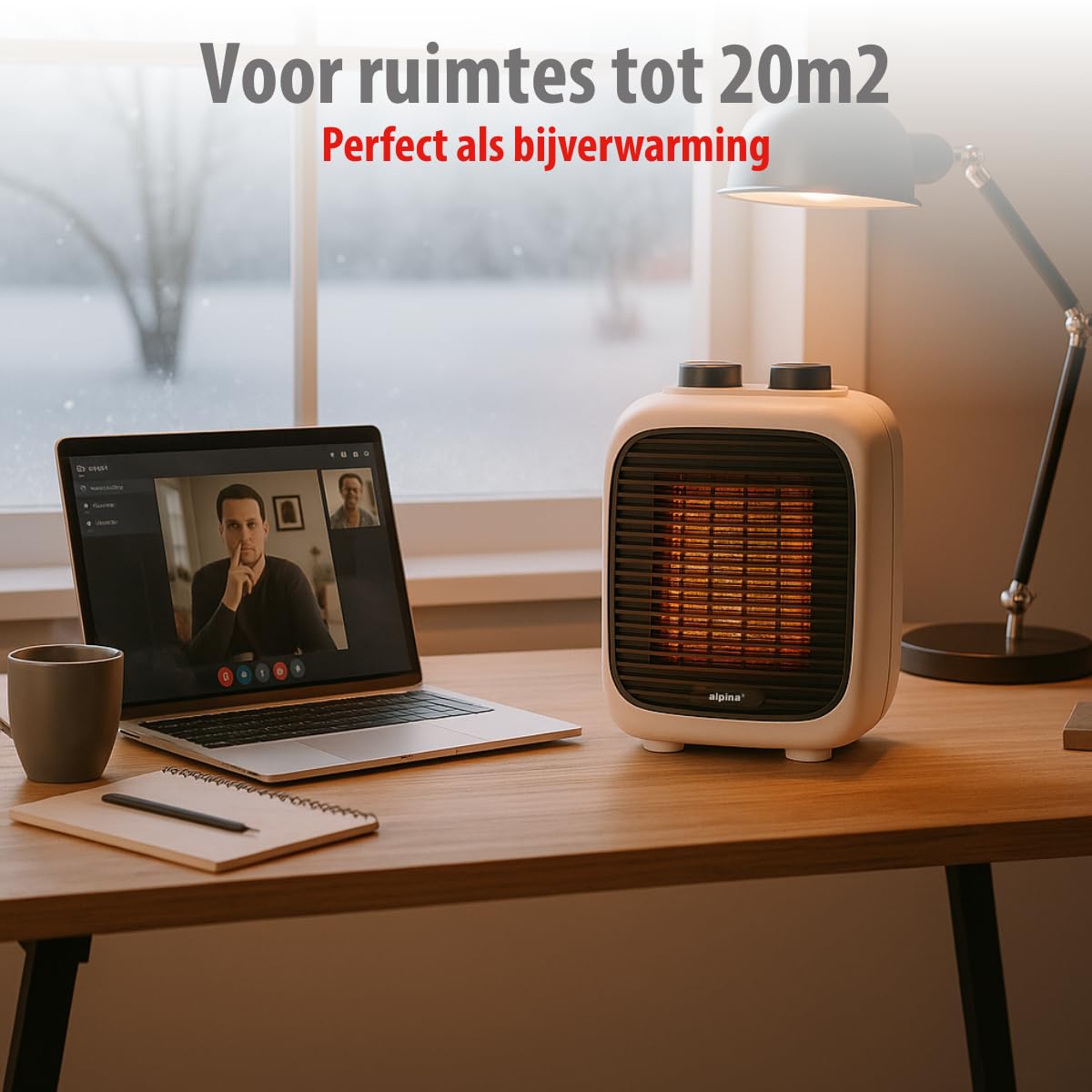 alpina Ventilatorkachel 1500W – Elektrische Kachel met Warme en Koude Lucht – Compacte Mini Heater met Handvat als Bijverwarming – Kachelventilator Voor Ruimtes van 10–15 m² – Wit alpina Ventilatorkachel 1500W – Elektrische Kachel met Warme en Koude Lucht – Compacte Mini Heater met Handvat als Bijverwarming – Kachelventilator Voor Ruimtes van 10–15 m² – Wit