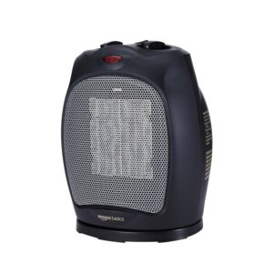 Amazon Basics Oscillerende keramische kachel, 1500 W, met regelbare thermostaat, zwart