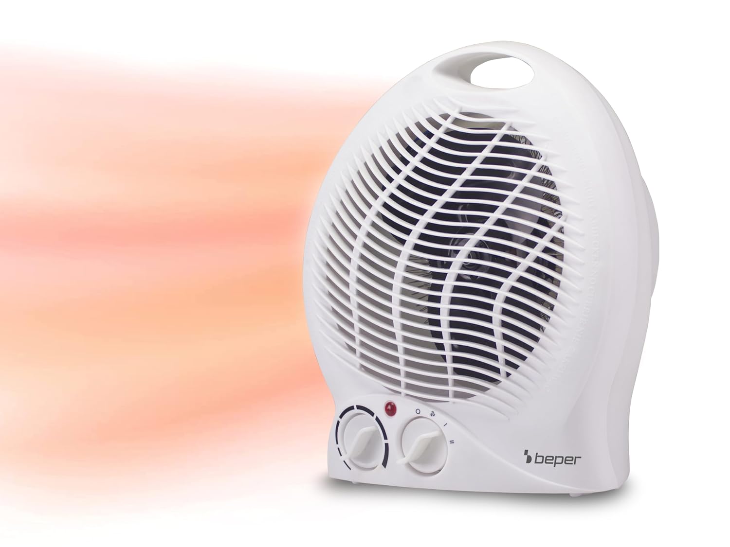 BEPER P203TER203 Compacte elektrische ventilatorkachel, 2 vermogensstanden, 2000 W, thermostaat, ventilatorfunctie, geïntegreerde handgreep en oververhittingsbeveiliging BEPER P203TER203 Compacte elektrische ventilatorkachel, 2 vermogensstanden, 2000 W, thermostaat, ventilatorfunctie, geïntegreerde handgreep en oververhittingsbeveiliging