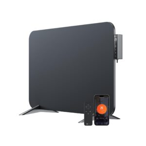 BR Bringer metalen infraroodverwarming 450 watt met slimme thermostaat en afstandsbediening, WIFI en app - als wandverwarming of mobiele verwarming, energiebesparend, tot 10m²...