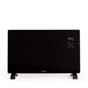 CREATE/WARM CRYSTAL 2500W / Zwart Elektrische Glazen Convector, WiFi, regelbaar vermogen, stille werking