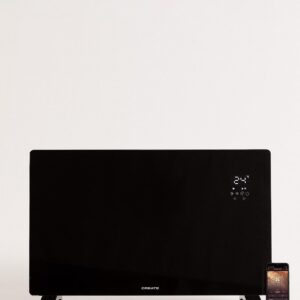 CREATE/WARM CRYSTAL 2500W / Zwart Elektrische Glazen Convector, WiFi, regelbaar vermogen, stille werking