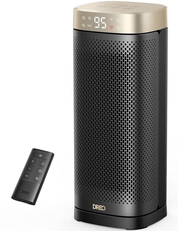 Dreo Ruimteverwarmers voor gebruik binnenshuis, 16 inch snelle verwarming draagbare kachels met afstandsbediening, 12H timer, 70° oscillatie, oververhittingsbeveiliging,...