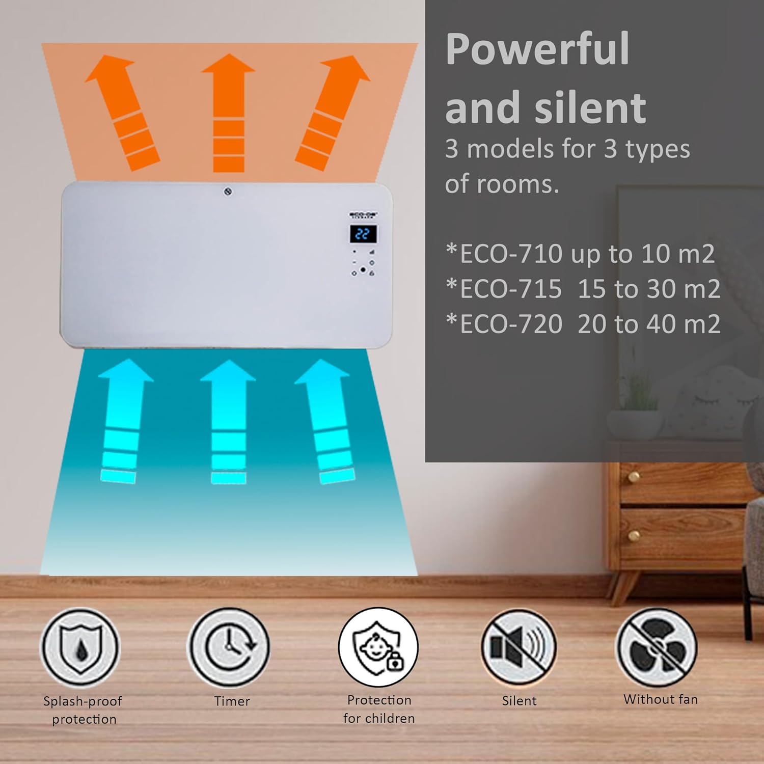 ECODE Elektrische radiator, 2000 W, van glas, stil en programmeerbaar, wifi-bediening, gebruik met wielen, poten of muur, timer, 2 standen, geschikt voor badkamer (IP24),... ECODE Elektrische radiator, 2000 W, van glas, stil en programmeerbaar, wifi-bediening, gebruik met wielen, poten of muur, timer, 2 standen, geschikt voor badkamer (IP24),...