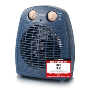EMERIO Ventilatorkachel 2000 W | klein licht compact draagbaar | voor ca. 25 m² | 2 verwarmingscapaciteiten + ventilatorfunctie | verstelbare thermostaat |...
