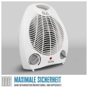 Güde 85175 GH 2000 Ventilatorkachel (2000 W verwarmingsvermogen, 2 standen (1000/2000 W), ventilatorfunctie, blaasvermogen 75 m³/h, traploze thermostaat, oververhittings- en...