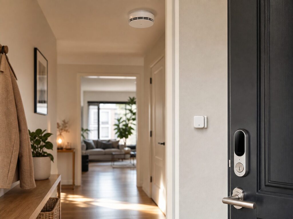 Slimme woning veiligheid met slim slot en rookmelder