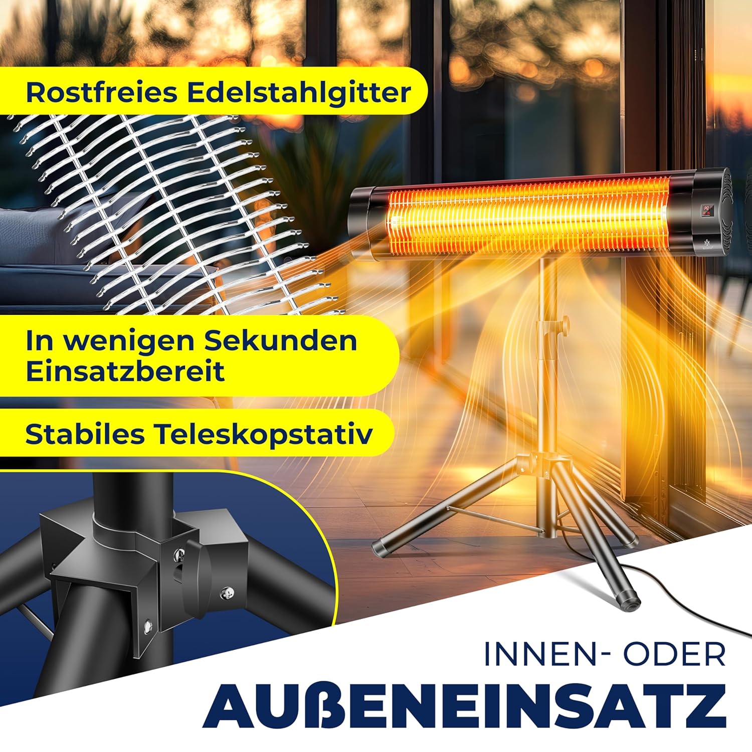 KESSER® Infrarood warmtestraler terrasstraler 2500W met afstandsbediening incl. beschermhoes hoogte verstelbaar telescoopstatief luiertafelstraler terrasverwarmer kwartsstraler... KESSER® Infrarood warmtestraler terrasstraler 2500W met afstandsbediening incl. beschermhoes hoogte verstelbaar telescoopstatief luiertafelstraler terrasverwarmer kwartsstraler...