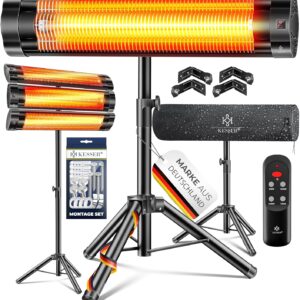 KESSER® Infrarood warmtestraler terrasstraler 2500W met afstandsbediening incl. beschermhoes hoogte verstelbaar telescoopstatief luiertafelstraler terrasverwarmer kwartsstraler...