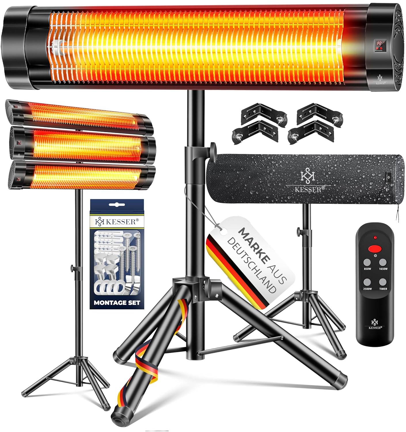 KESSER® Infrarood warmtestraler terrasstraler 2500W met afstandsbediening incl. beschermhoes hoogte verstelbaar telescoopstatief luiertafelstraler terrasverwarmer kwartsstraler... KESSER® Infrarood warmtestraler terrasstraler 2500W met afstandsbediening incl. beschermhoes hoogte verstelbaar telescoopstatief luiertafelstraler terrasverwarmer kwartsstraler...