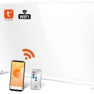 KESSER® Infraroodverwarming, energiebesparend, infrarood staand apparaat en wandmontage, elektrische verwarming, 550 W, met afstandsbediening, thermostaat en app-bediening,...
