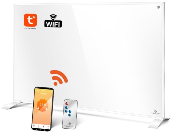 KESSER® Infraroodverwarming, energiebesparend, infrarood staand apparaat en wandmontage, elektrische verwarming, 550 W, met afstandsbediening, thermostaat en app-bediening,...
