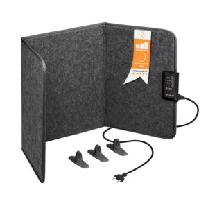Mi-Heat infrarood bureauverwarming verwarmingspaneel 260W | vloerverwarming voor bureau werkplek onder de tafel | temperatuur tot 60°C opvouwbaar, grijs