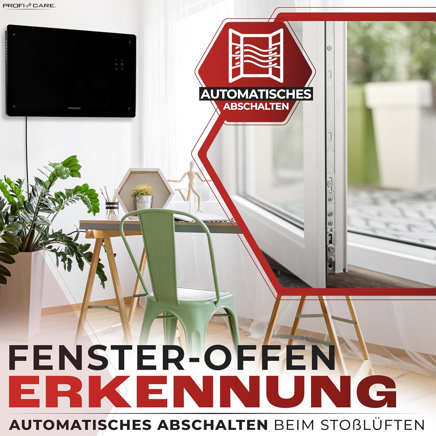 ProfiCare® PC-GKH 3119 Elektrische verwarming met glazen front en X-vormig verwarmingselement, mobiele radiator, ook geschikt voor wandmontage, convectorverwarming met 2... ProfiCare® PC-GKH 3119 Elektrische verwarming met glazen front en X-vormig verwarmingselement, mobiele radiator, ook geschikt voor wandmontage, convectorverwarming met 2...