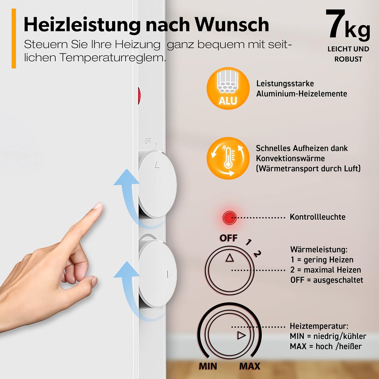 TRESKO® Glazen Convectorkachel Wit - 1500W | Elektrische Radiator TRESKO® Glazen Convectorkachel Wit - 1500W | Elektrische Radiator