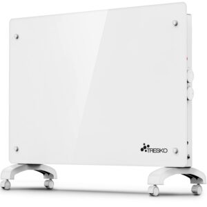 TRESKO® Glazen Convectorkachel Wit - 1500W | Elektrische Radiator